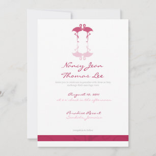 Invitación a la boda de los flamencos rosados