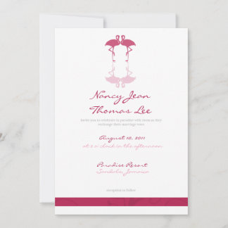 Invitación a la boda de los flamencos rosados
