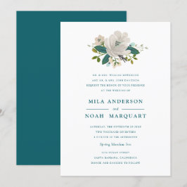Invitación a la boda de los florines verde azulado