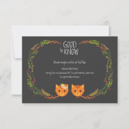 Invitación a la boda de los gatos de boho rústico