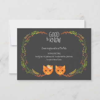 Invitación a la boda de los gatos de boho rústico