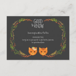 Invitación a la boda de los gatos de boho rústico
