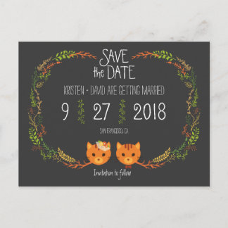 Invitación a la boda de los gatos de boho rústico
