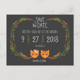 Invitación a la boda de los gatos de boho rústico
