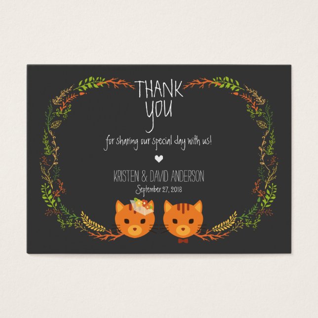 Invitación a la boda de los gatos de boho rústico (Frente)