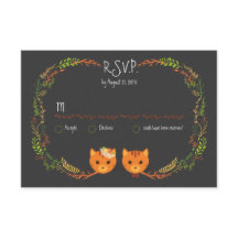 Invitación a la boda de los gatos de boho rústico