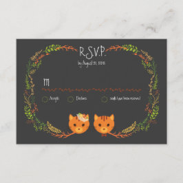 Invitación a la boda de los gatos de boho rústico