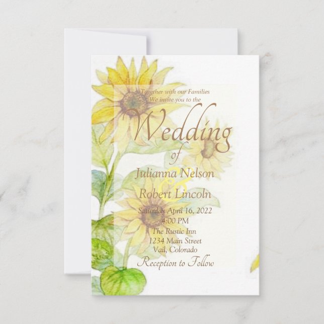 Invitación a la boda de los girasoles (Anverso)