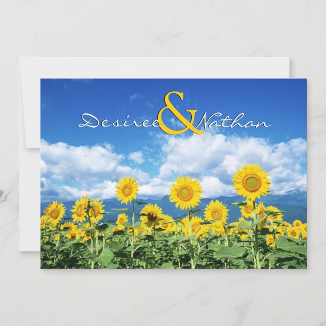 Invitación a la boda de los girasoles de verano (Anverso)