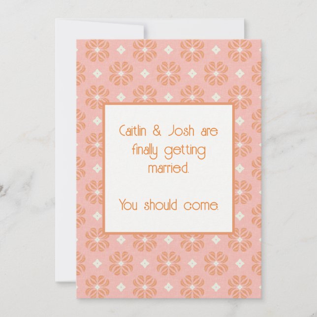 Invitación a la boda de los Globos florales rosas  (Anverso)