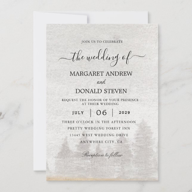 Invitación a la boda de los granos de río y árbole (Anverso)