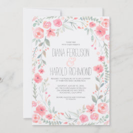 Invitación a la boda de los Jardínes con flores de