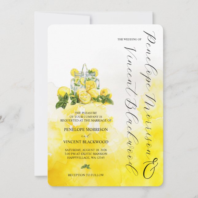 Invitación a la boda de los lémulos y la lémonada (Anverso)