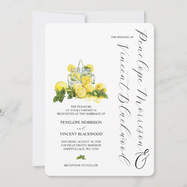 Invitación a la boda de los lémulos y la lémonada (Anverso)