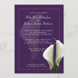 Invitación a la boda de los Lillies de Calla Blanc