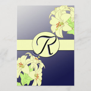 Invitación a la boda de los lirios de Art Nouveau
