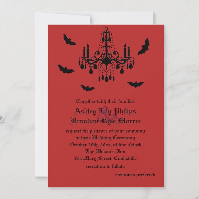 Invitación a la boda de los murciélagos y la lámpa (Anverso)