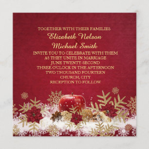 Invitación a la boda de los Navidades de Apple Roj