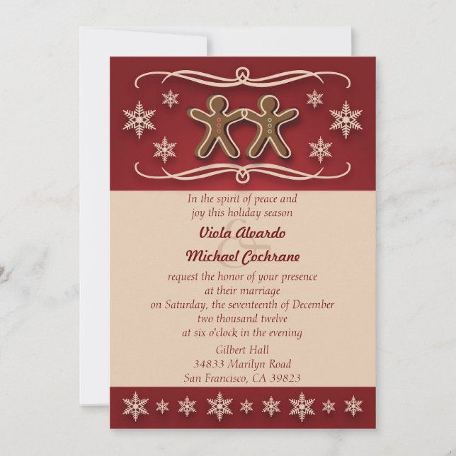 Invitación a la boda de los Navidades del pan de j (Anverso)