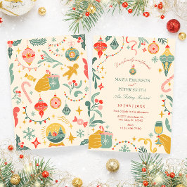 Invitación a la boda de los ornamentos de Navidad