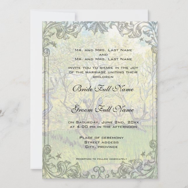 Invitación a la boda de los padres de la novia y d (Anverso)
