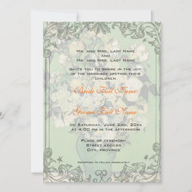 Invitación a la boda de los padres de la novia y d (Anverso)