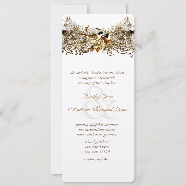 Invitación a la boda de los pájaros amantes de los (Anverso)