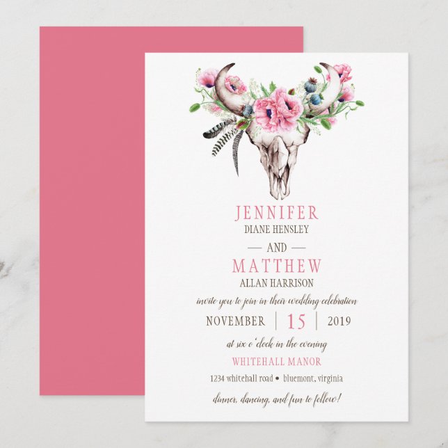 Invitación a la boda de los pasteles rosados del c (Anverso / Reverso)