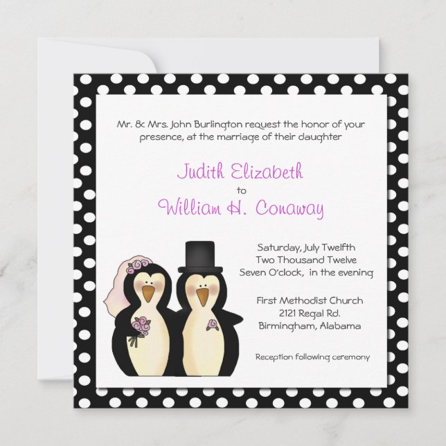 Invitación a la boda de los pingüinos (Anverso)