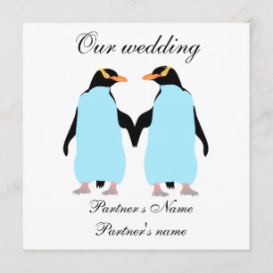 Invitación a la boda de los pingüinos gays y paste