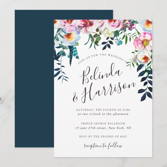 Invitación a la boda de los pueblos boho (Anverso / Reverso)