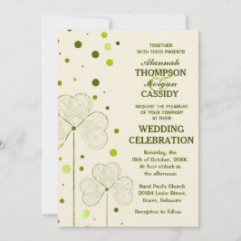 Invitación a la boda de los puntos de la polka de 