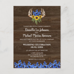 Invitación a la boda de los Rústicos Hombres Flora