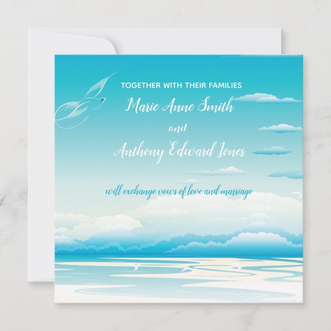 Invitación a la boda de los SUEÑOS TROPICALES DEL  (Anverso)