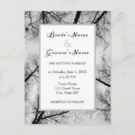 Invitación a la boda de los treetops monocromático