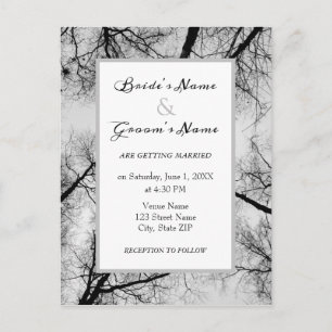 Invitación a la boda de los treetops monocromático