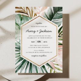 Invitación a la boda de los trópicos exuberantes
