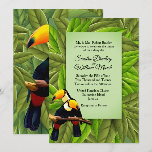 Invitación a la boda de los turistas de la jungla (Anverso / Reverso)