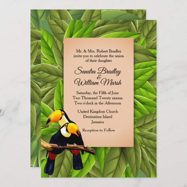 Invitación a la boda de los turistas de la jungla (Anverso / Reverso)