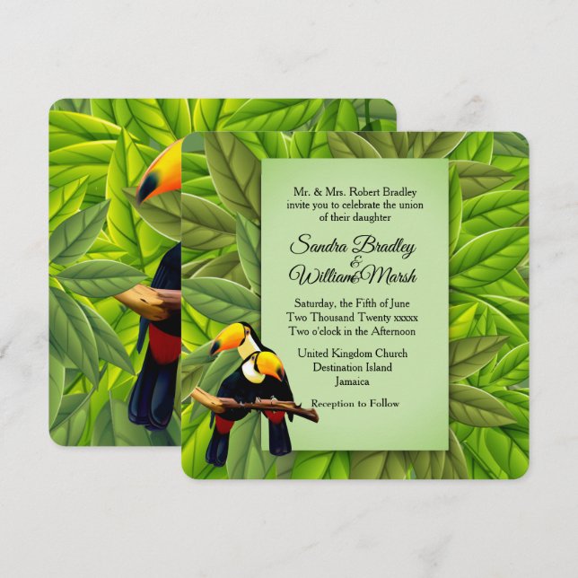 Invitación a la boda de los turistas de la jungla (Anverso / Reverso)