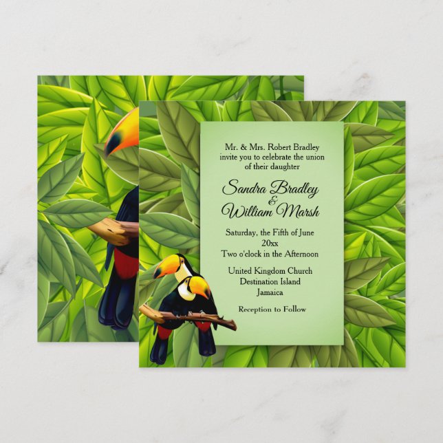 Invitación a la boda de los turistas de la jungla (Anverso / Reverso)