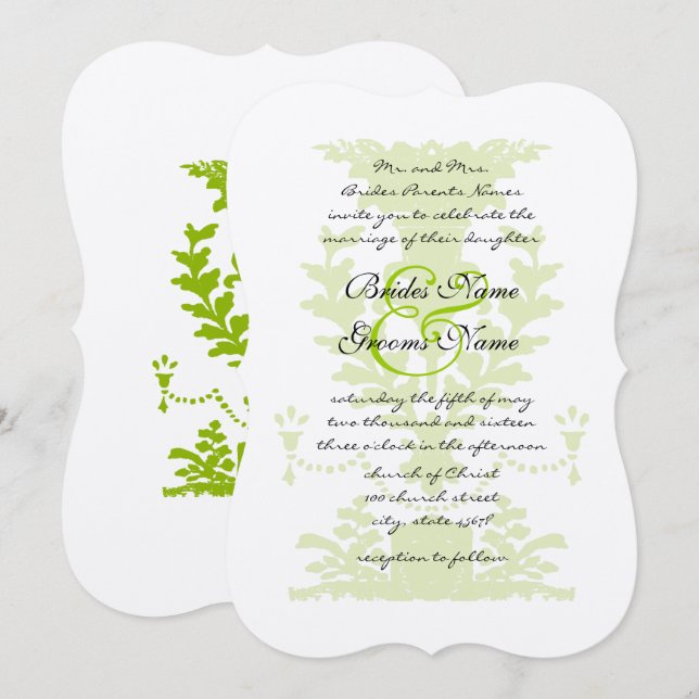 Invitación a la boda de los Urn de Apple Green Ant (Anverso / Reverso)