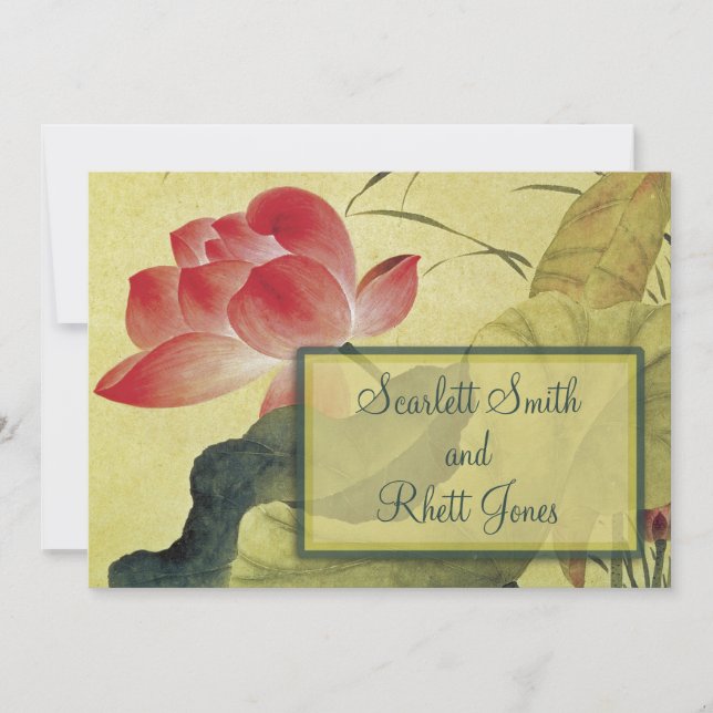 Invitación a la boda de Lotus Blossom (Anverso)