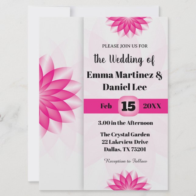 Invitación a la boda de Lotus Blossom (Anverso)