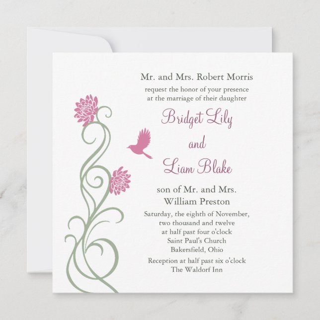 Invitación a la boda de Lotus Flowers (blanco) (Anverso)