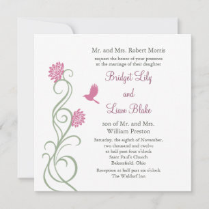 Invitación a la boda de Lotus Flowers (blanco)