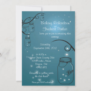 Invitación a la boda de luciérnagas de Mason Jar V