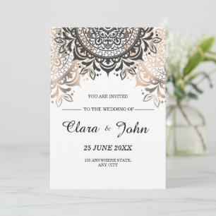 Invitación a la boda de lujo, elegante boda Minima