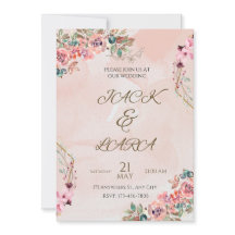 Invitación a la boda de lujo rosa