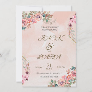 Invitación a la boda de lujo rosa